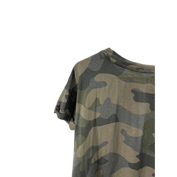 Maurices 24/7 Multi-Tone Green Camo Camouflage Short Sleeve Top Size Small - Picture 7 of 9